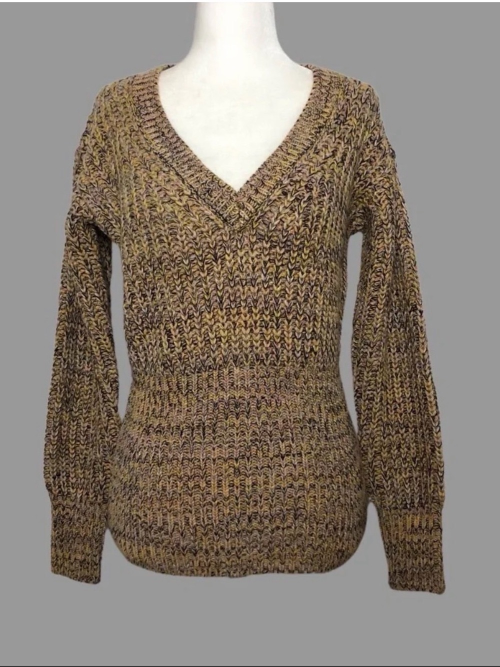 ❤️ XS ❤️ NWT Anthro Sweater Vneck Ribbed Knit Cozy​